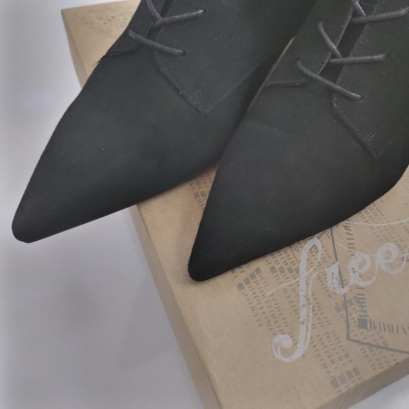 Free People Black Suede Dacile Lace Up Boot - Picture 3 of 8